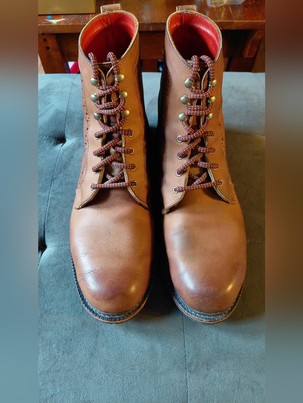 Allen Edmonds  Sturgis Tan Brown Leather Lace-Up Boots Size 13